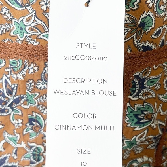 Veronica Beard Ruffle Balloon Sleeves Weslayan Blouse Top in Cinnamon Multi - Picture 6 of 10